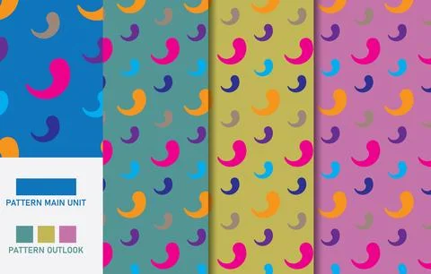 Colorful Seamless textile cloth pattern collection vector illustration Stock Illustration