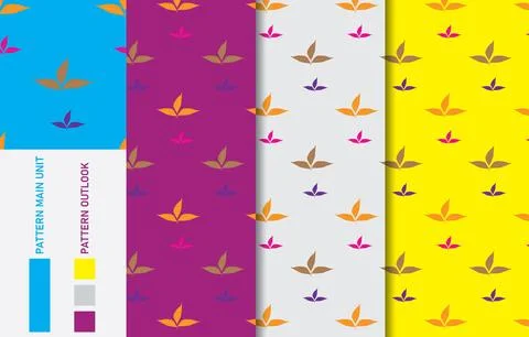Colorful Seamless textile cloth pattern collection vector illustration Stock Illustration