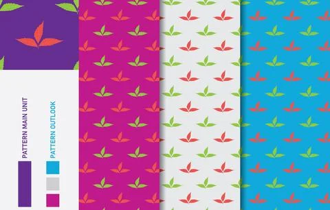 Colorful Seamless textile cloth pattern collection vector illustration Illustrazione stock