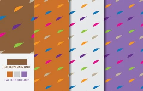 Colorful Seamless textile cloth pattern collection vector illustration Illustrazione stock