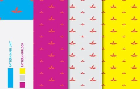 Colorful Seamless textile cloth pattern collection vector illustration Stock Illustration