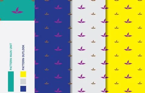 Colorful Seamless textile cloth pattern collection vector illustration Stock Illustration