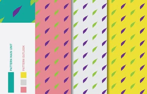Colorful Seamless textile cloth pattern collection vector illustration Stock Illustration