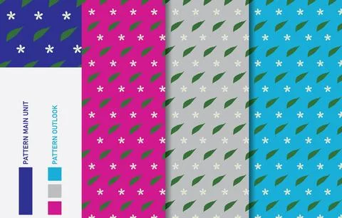 Colorful Seamless textile cloth pattern collection vector illustration Stock Illustration