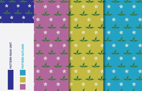 Colorful Seamless textile cloth pattern collection vector illustration Stock Illustration
