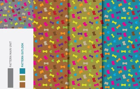 Colorful Seamless textile cloth pattern collection vector illustration Stock Illustration
