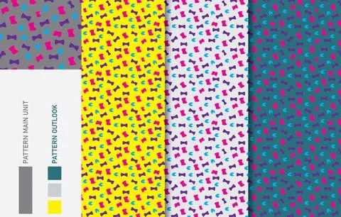 Colorful Seamless textile cloth pattern collection vector illustration Stock Illustration