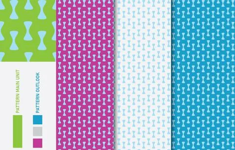 Colorful Seamless textile cloth pattern collection vector illustration Illustrazione stock