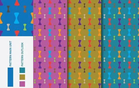 Colorful Seamless textile cloth pattern collection vector illustration Stock Illustration