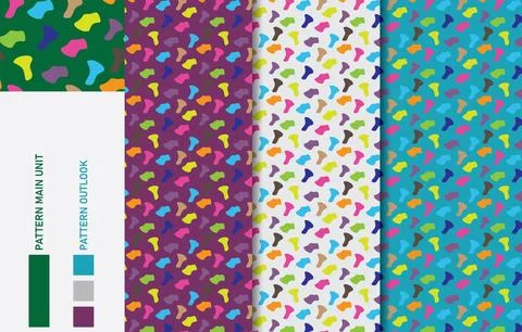 Colorful Seamless textile cloth pattern collection vector illustration Stock Illustration