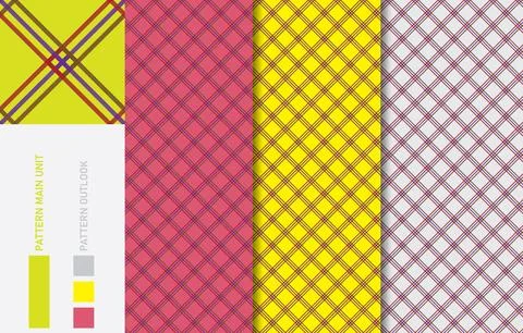 Colorful Seamless textile cloth pattern collection vector illustration Stock Illustration