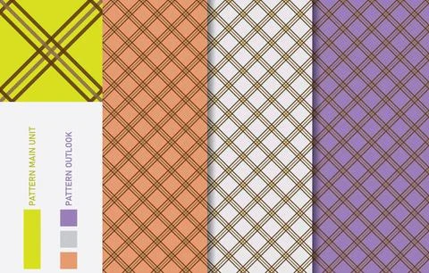 Colorful Seamless textile cloth pattern collection vector illustration Stock Illustration
