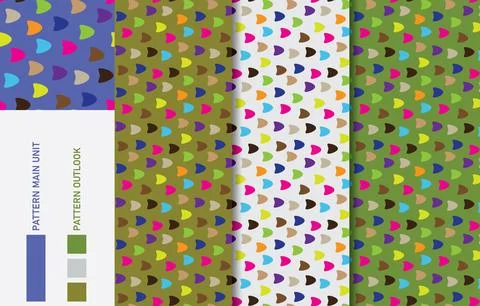 Colorful Seamless textile cloth pattern collection vector illustration Stock Illustration