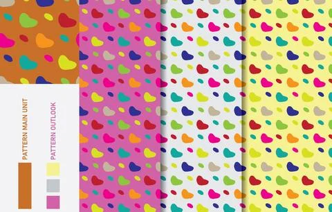 Colorful Seamless textile cloth pattern collection vector illustration Stock Illustration