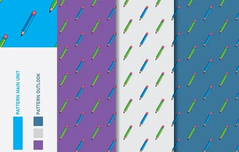 Colorful Seamless textile cloth pattern collection vector illustration Stock Illustration