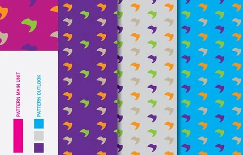 Colorful Seamless textile cloth pattern collection vector illustration Stock Illustration