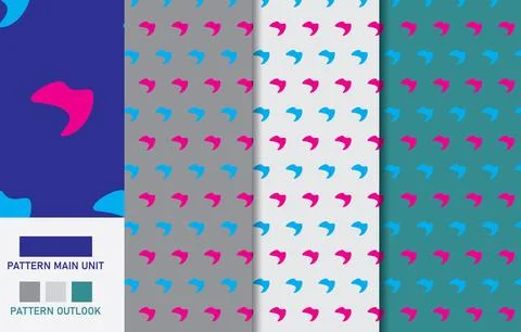 Colorful Seamless textile cloth pattern collection vector illustration Stock Illustration