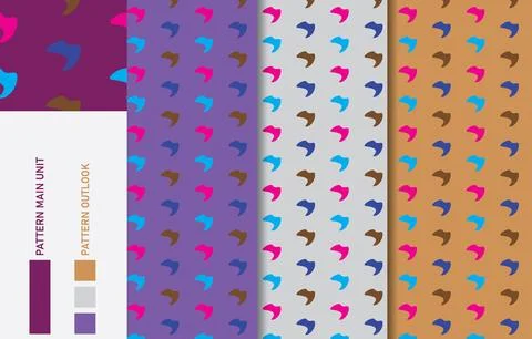 Colorful Seamless textile cloth pattern collection vector illustration Stock Illustration