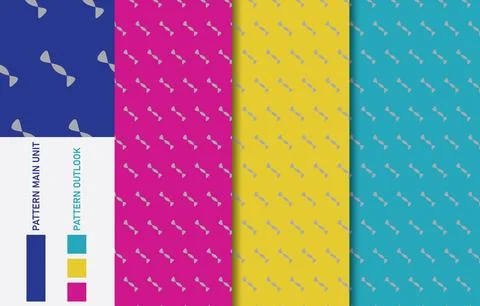Colorful Seamless textile cloth pattern collection vector illustration Stock Illustration