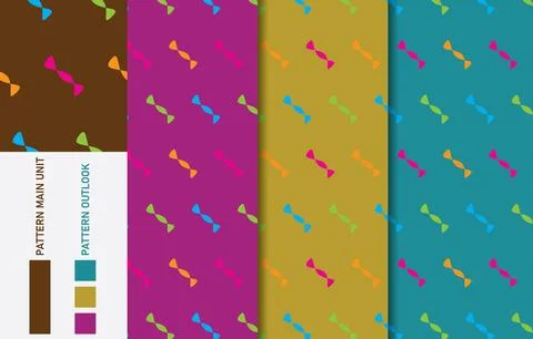 Colorful Seamless textile cloth pattern collection vector illustration Stock Illustration