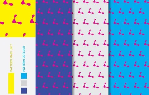 Colorful Seamless textile cloth pattern collection vector illustration Stock Illustration