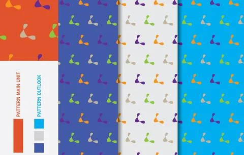 Colorful Seamless textile cloth pattern collection vector illustration Illustrazione stock
