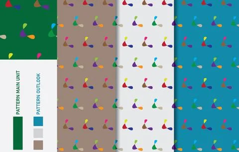 Colorful Seamless textile cloth pattern collection vector illustration Stock Illustration