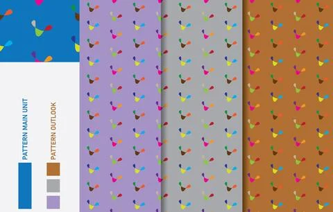 Colorful Seamless textile cloth pattern collection vector illustration Stock Illustration