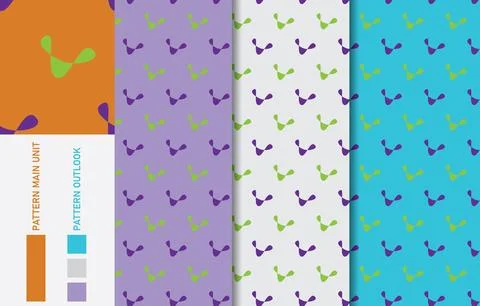 Colorful Seamless textile cloth pattern collection vector illustration Stock Illustration