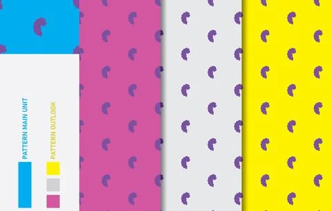 Colorful seamless textile cloth pattern collection vector illustration Stock Illustration