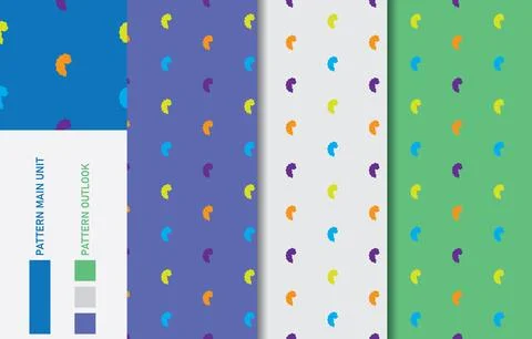 Colorful seamless textile cloth pattern collection vector illustration Stock Illustration