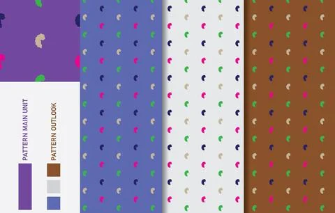 Colorful seamless textile cloth pattern collection vector illustration Stock Illustration