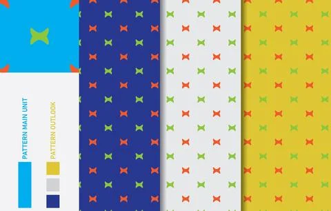 Colorful seamless textile cloth pattern collection vector illustration Illustrazione stock