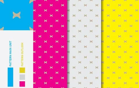 Colorful seamless textile cloth pattern collection vector illustration Stock Illustration
