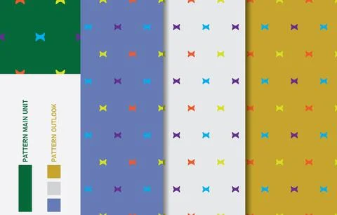 Colorful seamless textile cloth pattern collection vector illustration Illustrazione stock