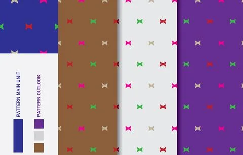 Colorful seamless textile cloth pattern collection vector illustration Stock Illustration