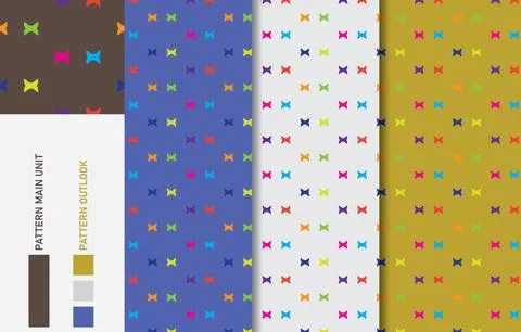 Colorful seamless textile cloth pattern collection vector illustration Stock Illustration