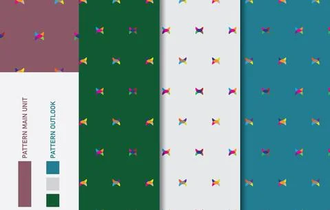 Colorful seamless textile cloth pattern collection vector illustration Stock Illustration