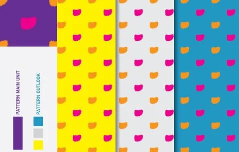 Colorful seamless textile cloth pattern collection vector illustration Stock Illustration