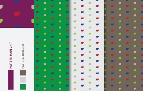 Colorful seamless textile cloth pattern collection vector illustration Illustrazione stock