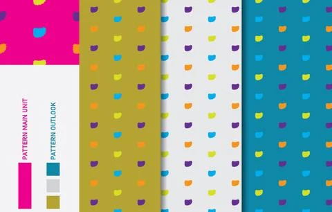 Colorful seamless textile cloth pattern collection vector illustration Stock Illustration