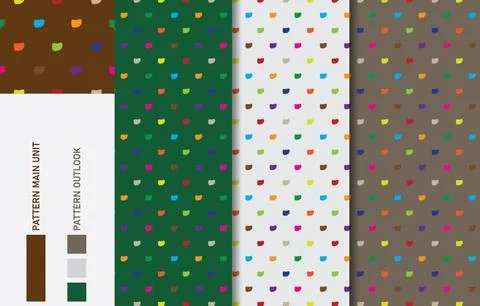 Colorful seamless textile cloth pattern collection vector illustration Stock Illustration