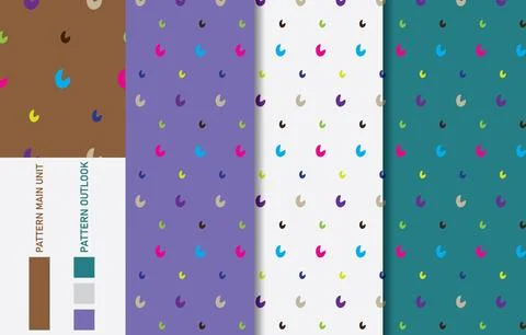 Colorful seamless textile cloth pattern collection vector illustration Stock Illustration
