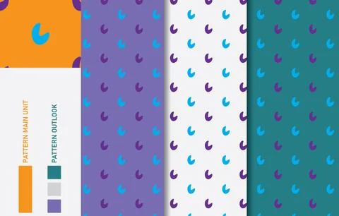Colorful seamless textile cloth pattern collection vector illustration Stock Illustration