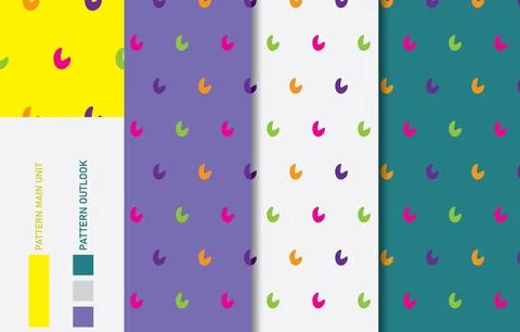 Colorful seamless textile cloth pattern collection vector illustration Stock Illustration
