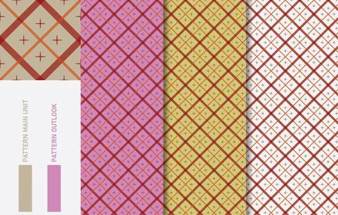 Colorful Seamless textile cloth pattern collection vector illustration Stock Illustration