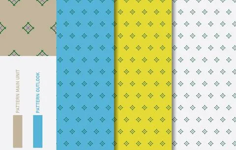 Colorful Seamless textile cloth pattern collection vector illustration Stock Illustration