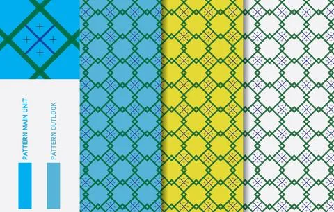 Colorful Seamless textile cloth pattern collection vector illustration Stock Illustration