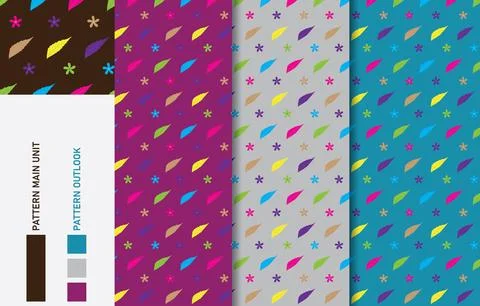Colorful Seamless textile cloth pattern collection vector illustration Stock-Illustration