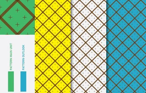 Colorful Seamless textile cloth pattern collection vector illustration Stock Illustration